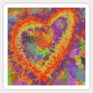 Colorful abstract of exploding hearts Sticker